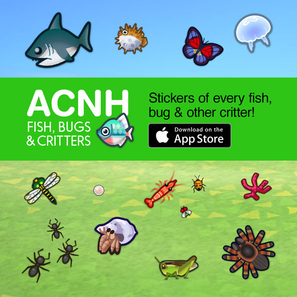 (ACNH Fish, Bugs & Critters — iOS Sticker Pack)