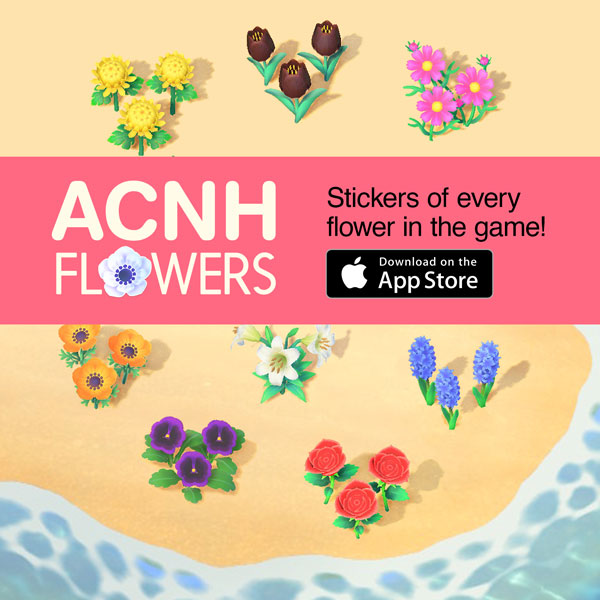 (ACNH Flowers — Apple Messages Stickers)