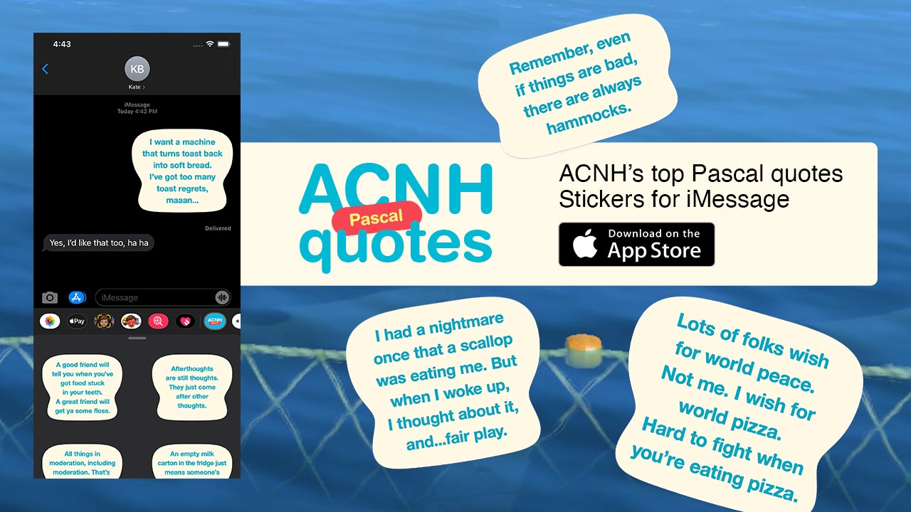 (ACNH Pascal Quotes — Stickers for iMessage)