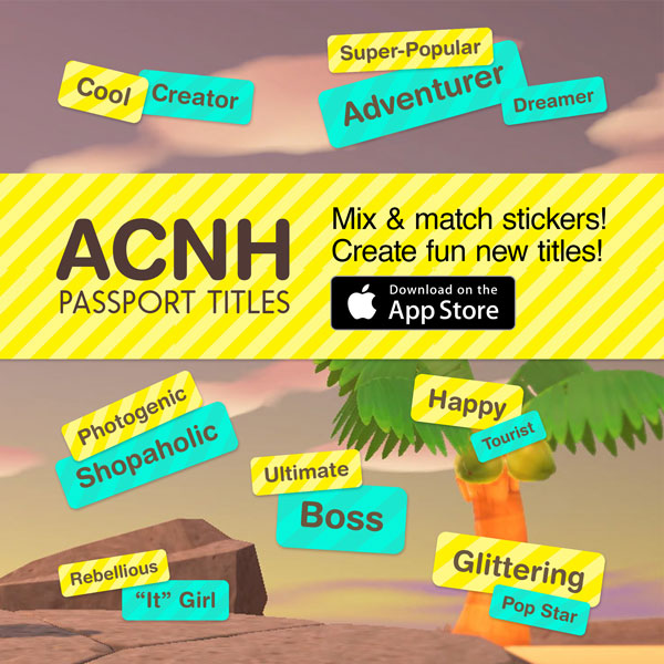 (ACNH Passport Titles — iOS Sticker Pack)