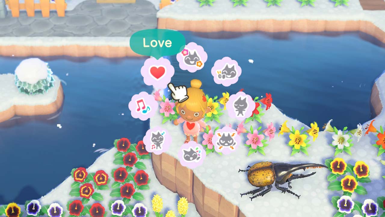 (Animal Crossing NH Love Reaction Image)