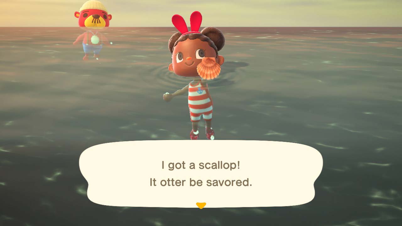 Pascal eats the Scallop (Animal Crossing New Horizons) 