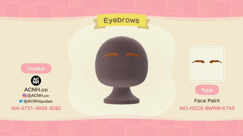 (Eyebrows Face Paint Design Code Image)