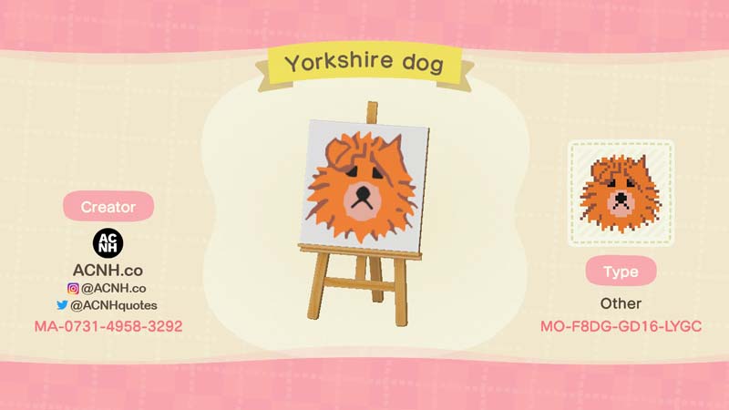 (Animal Crossing Yorkshire Design Code)