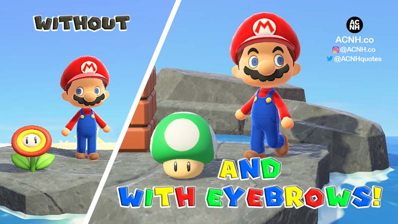 (ACNH Mario and Luigi Eyebrows Face Paint)