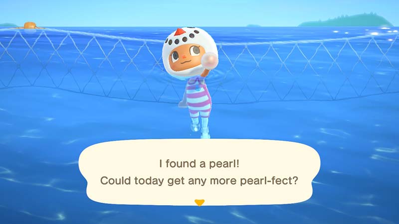 (Animal Crossing NH Finding a Pearl Image)