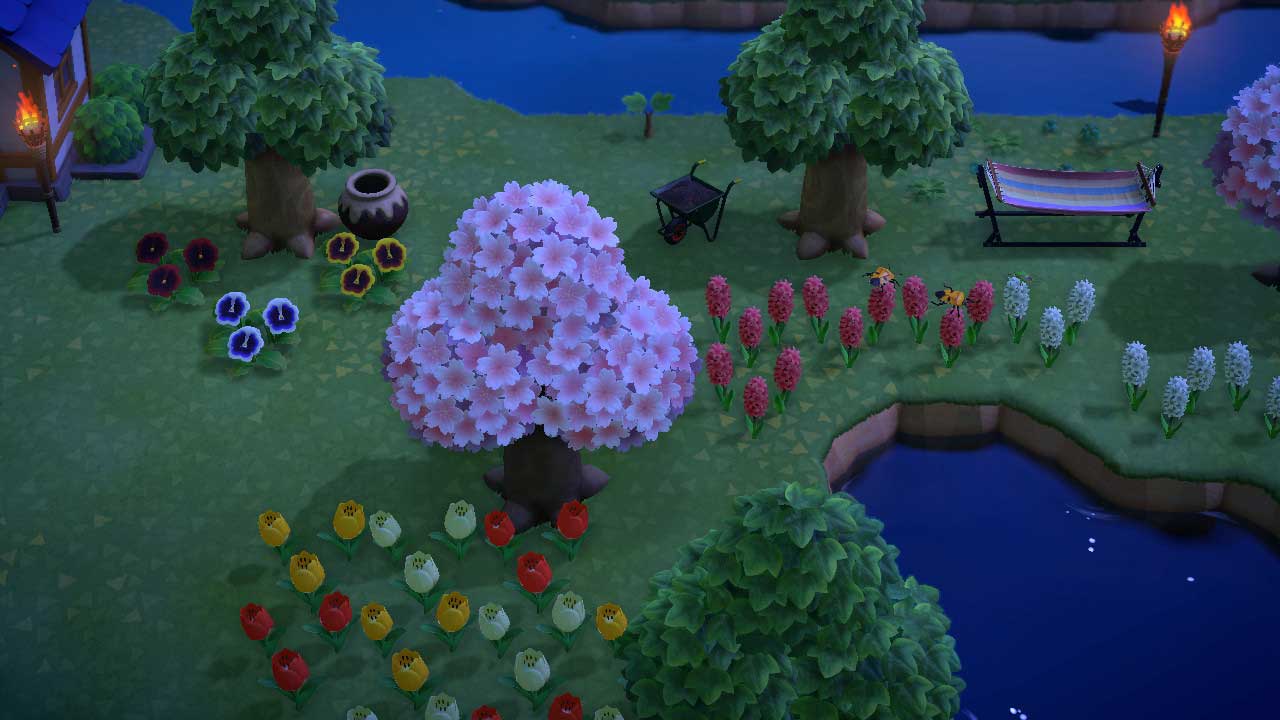 (Animal Crossing NH Flowers at Night Image)